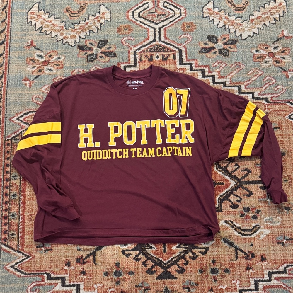 H. Potter Quidditch Team Captain Long Sleeve Tee - Maroon